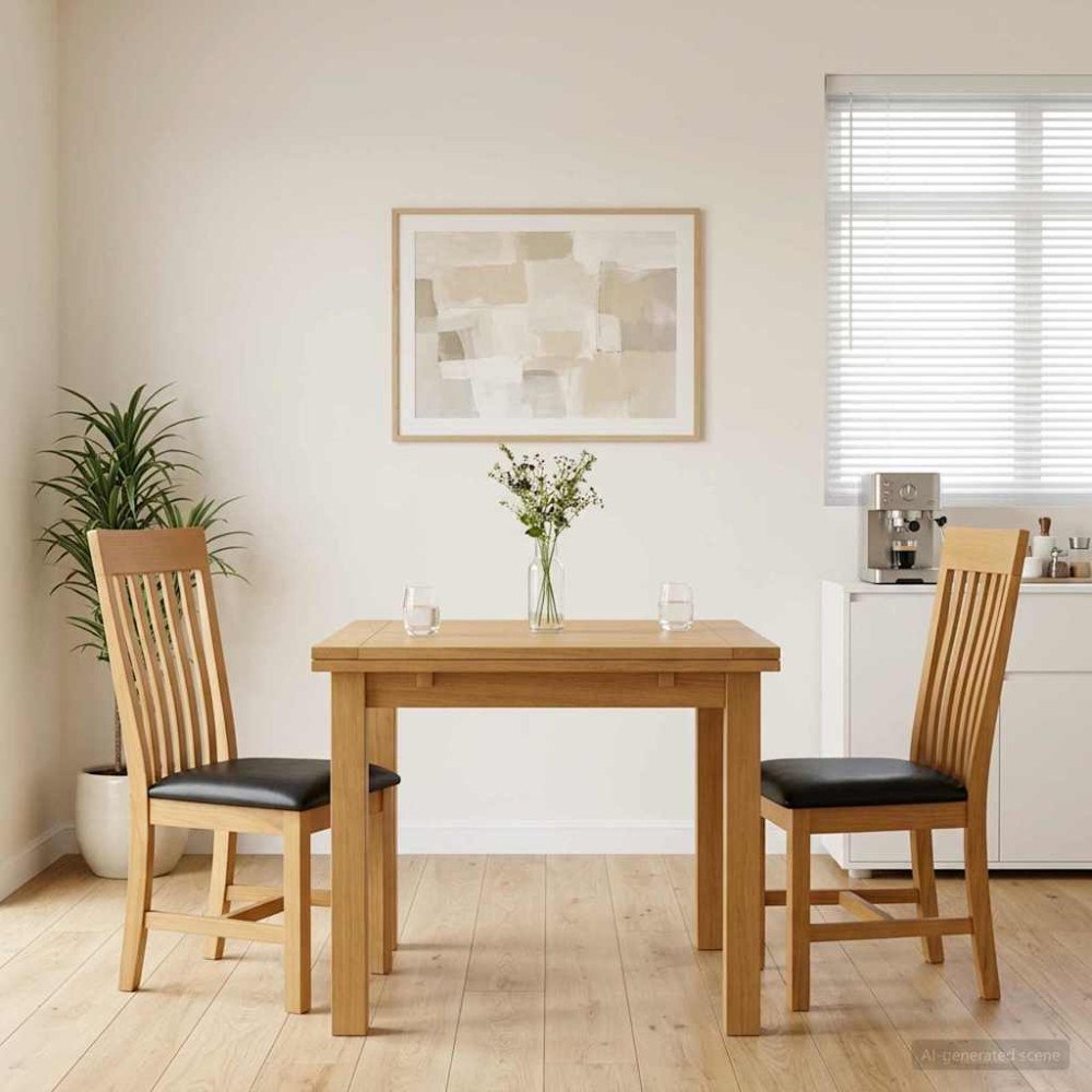 vidaXL Matstol 2 pcs Massivt Ekträ Svart 45 x 59,5 x 100 cm
