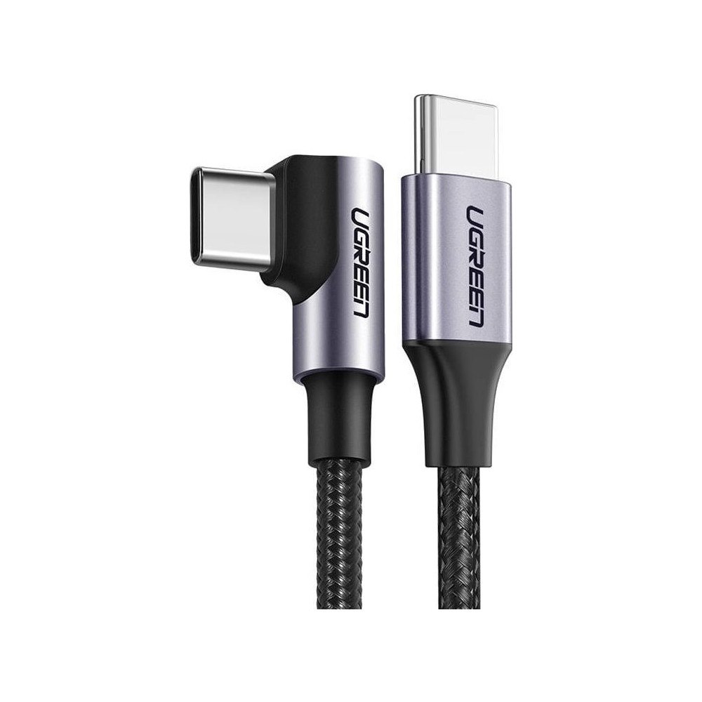Ugreen Ugreen US255 USB-C till USB-C-kabel 3 m, 60 W, vinklad (svar...