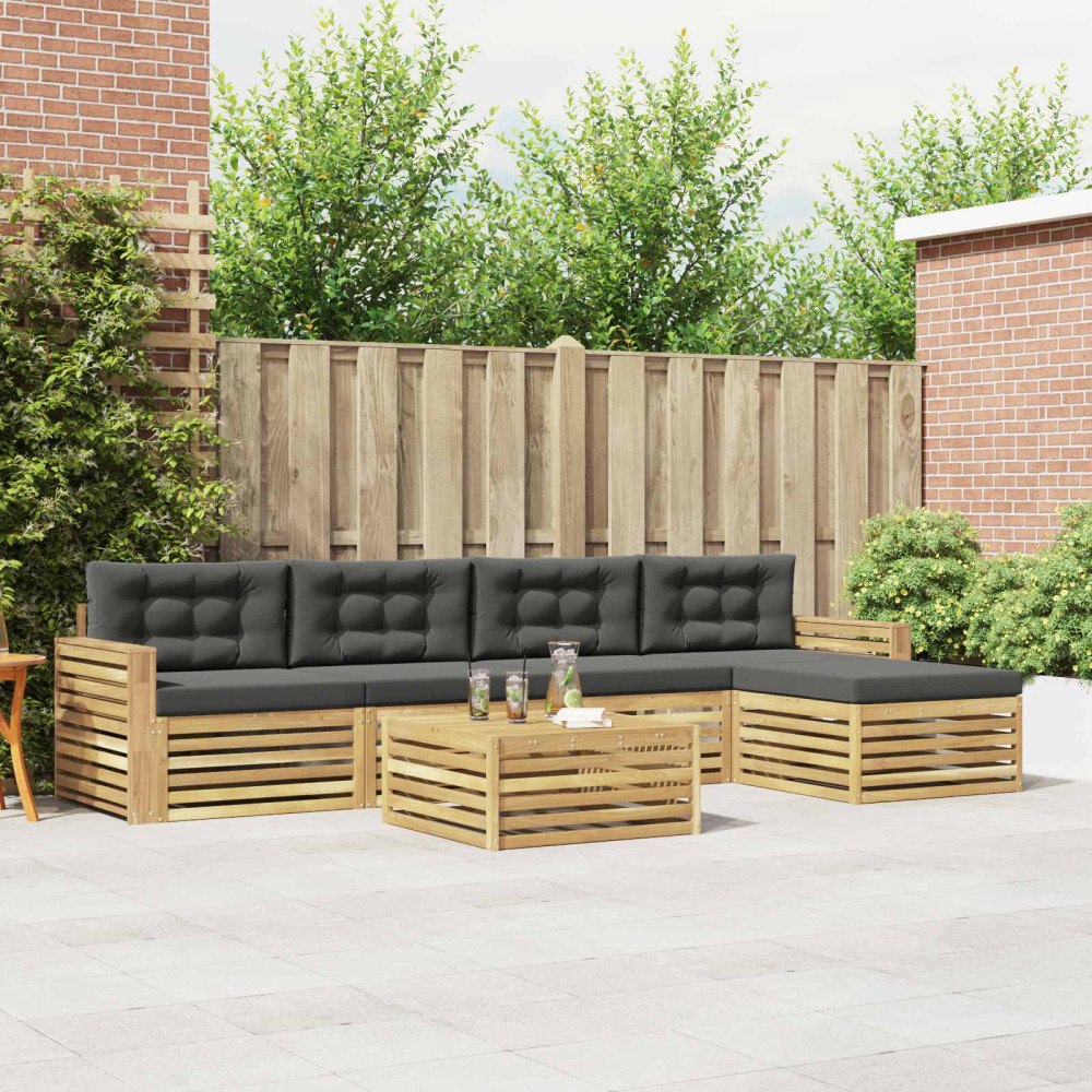 vidaXL Utomhussoffset 6 pcs Vit och antracit 79 x 79 x 37 cm Polyester