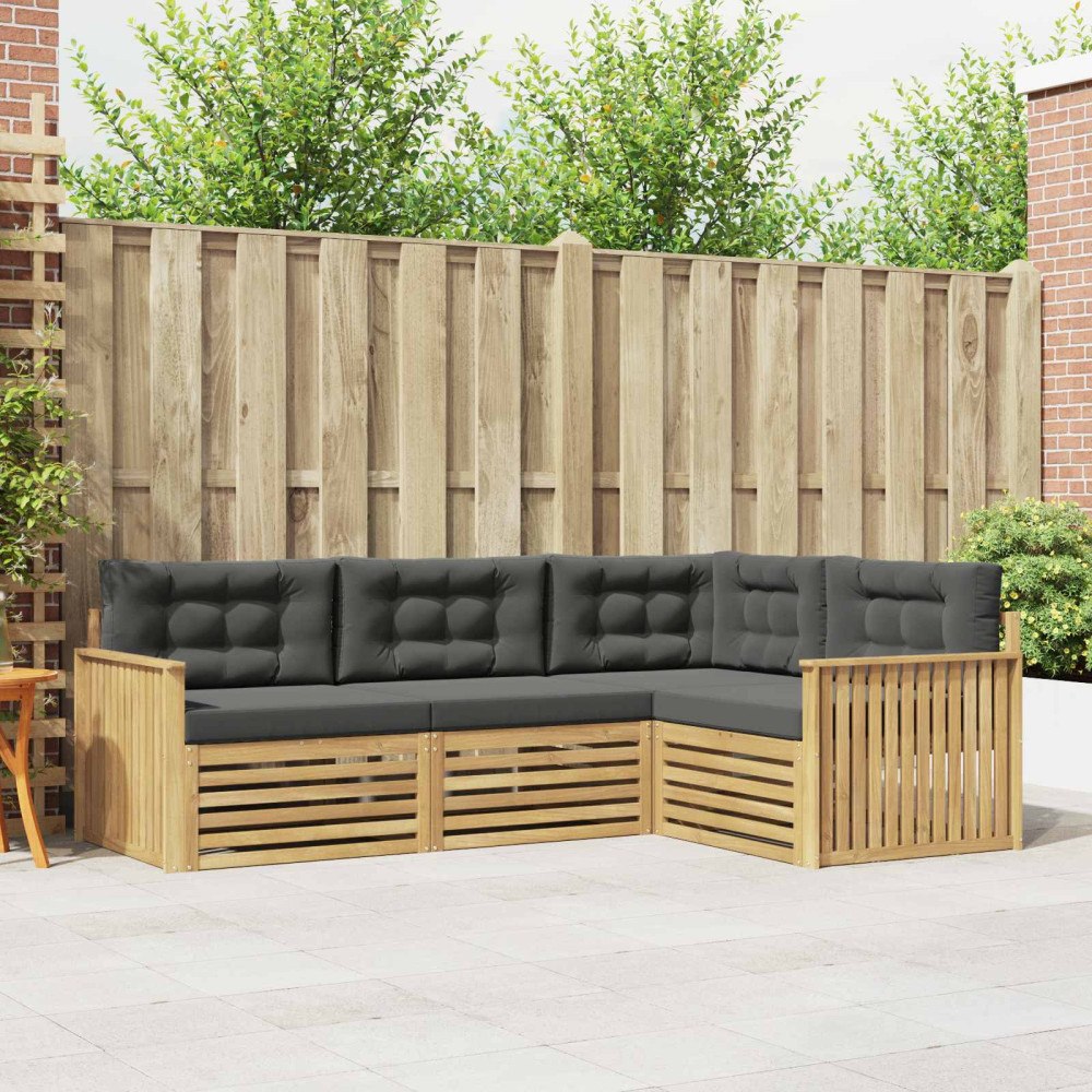 vidaXL Utomhussoffset 4 pcs Vit och antracit 247,5 x 168,5 x 73 cm