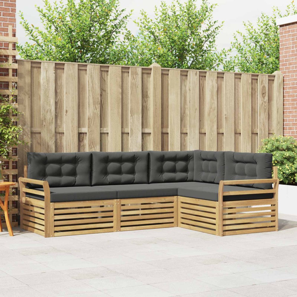 vidaXL Utomhussoffset 4 pcs Vit och antracit 250 x 170,5 x 73 cm