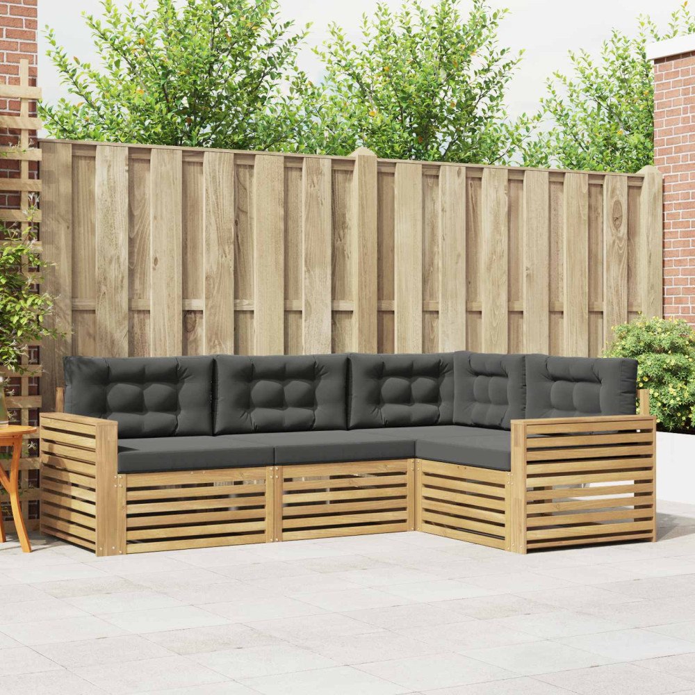 vidaXL Utomhussoffset 4 pcs Vit och antracit 251,5 x 172,5 x 73 cm