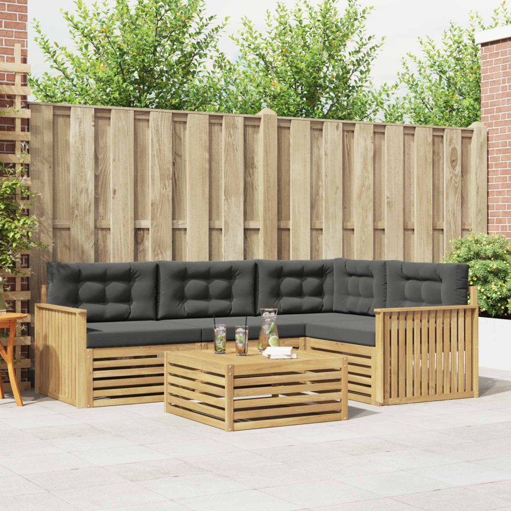 vidaXL Utomhussoffset 5 pcs Vit och antracit 79 x 79 x 37 cm Polyester