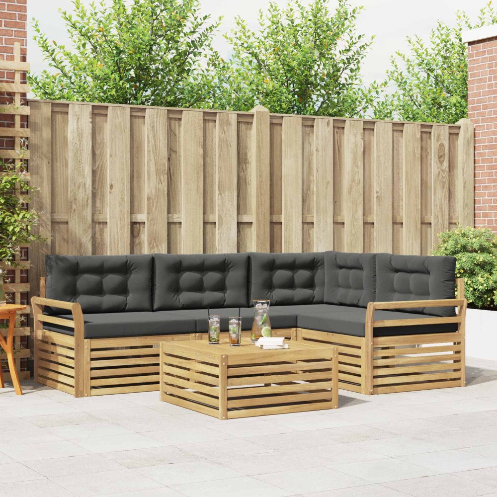 vidaXL Utomhussoffset 5 pcs Vit och antracit 79 x 79 x 37 cm Polyester