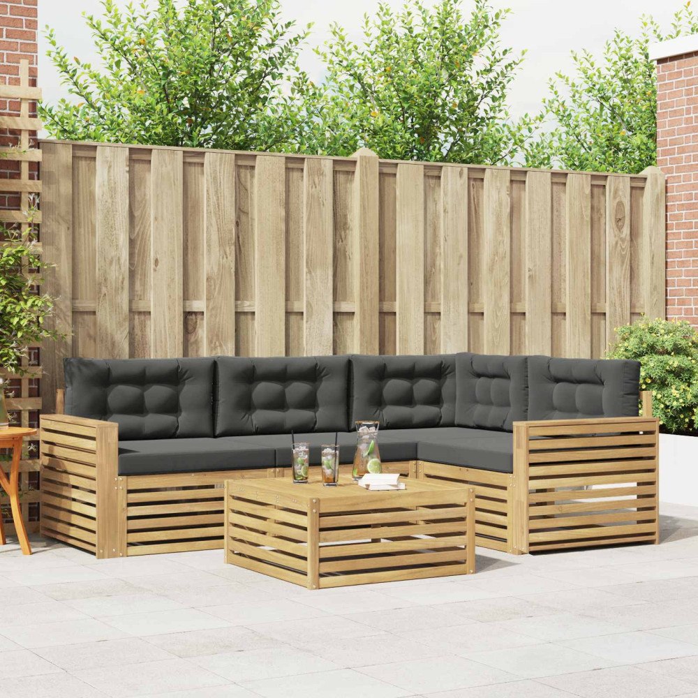 vidaXL Utomhussoffset 5 pcs Vit och antracit 79 x 79 x 37 cm Polyester
