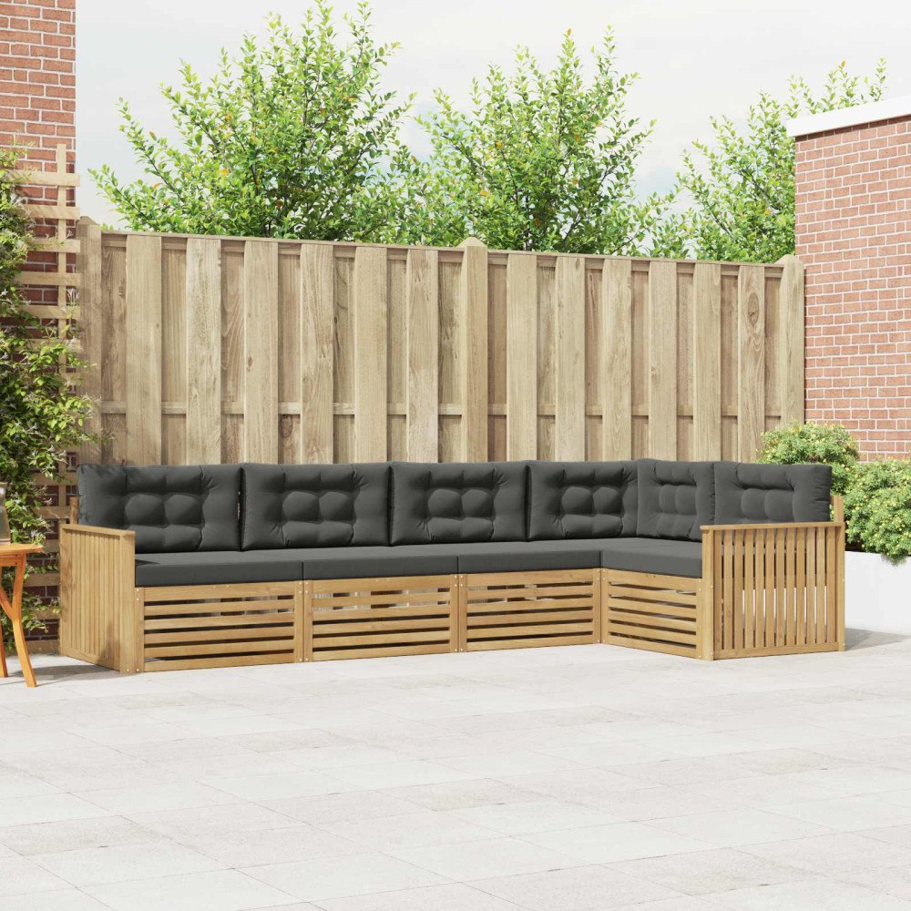 vidaXL Utomhussoffset 5 pcs Vit och antracit 327 x 168,5 x 73 cm