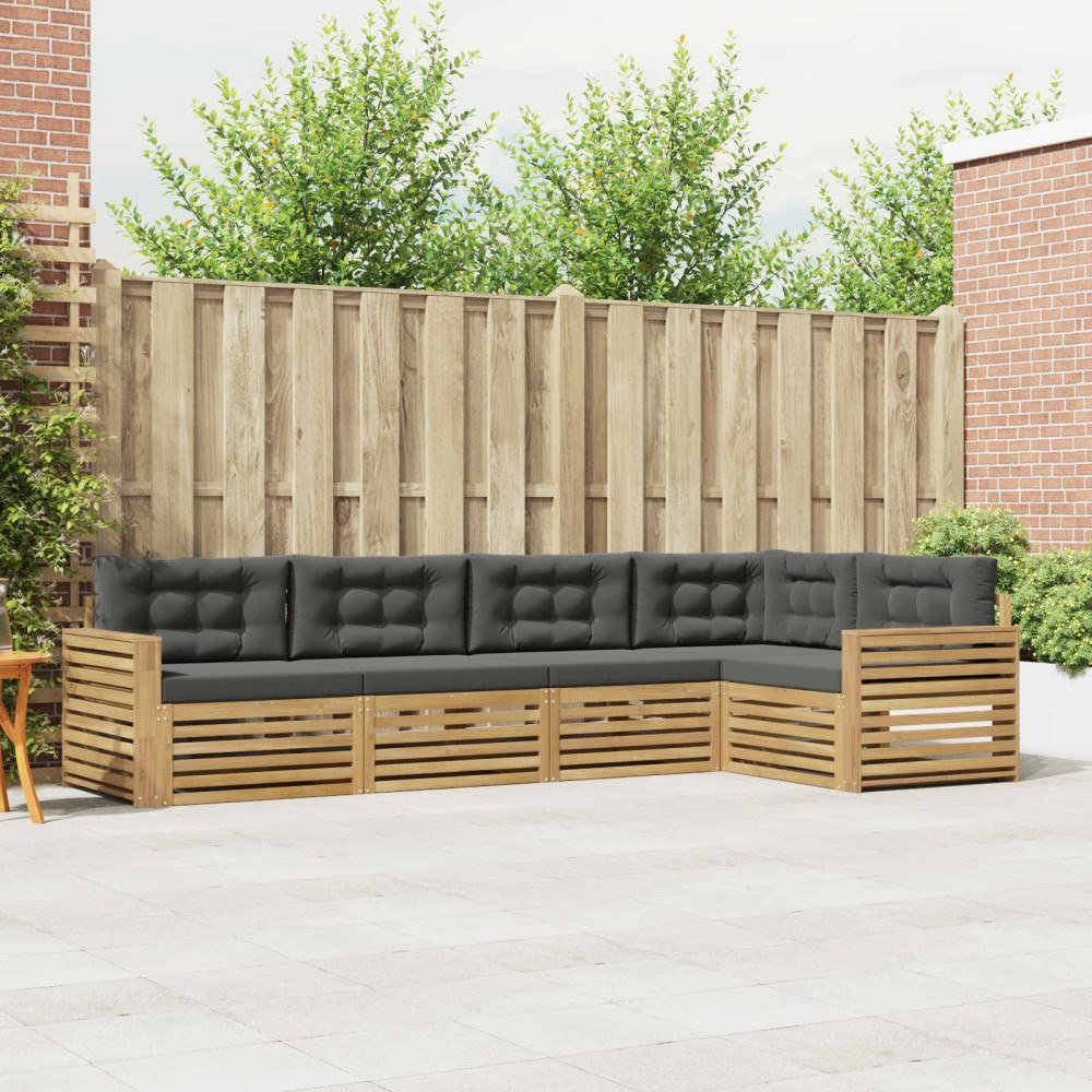 vidaXL Utomhussoffset 5 pcs Vit och antracit 331 x 172,5 x 73 cm