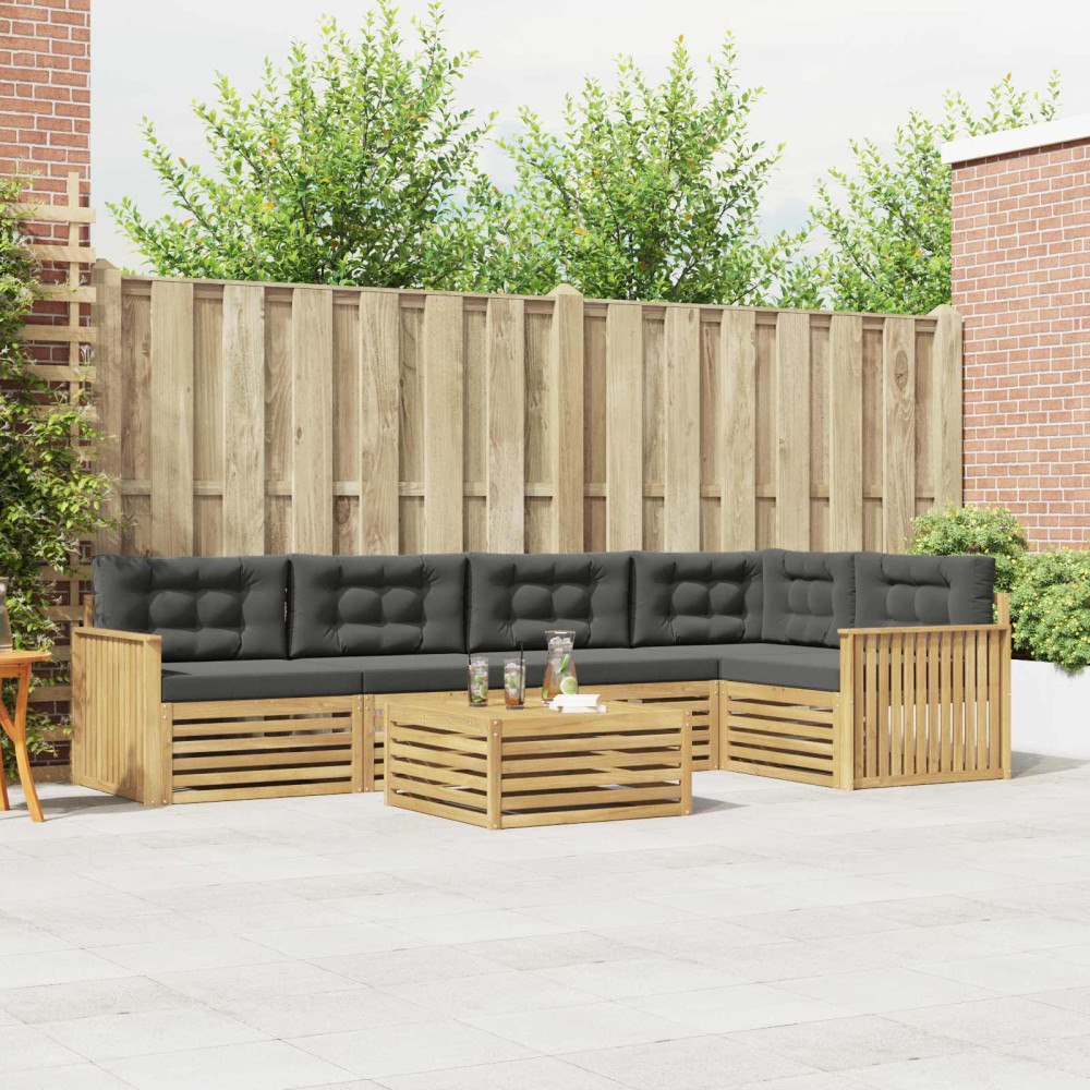 vidaXL Utomhussoffset 6 pcs Vit och antracit 79 x 79 x 37 cm Polyester