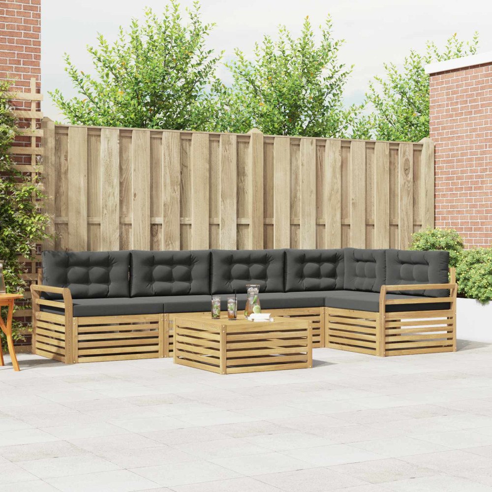 vidaXL Utomhussoffset 6 pcs Vit och antracit 79 x 79 x 37 cm Polyester