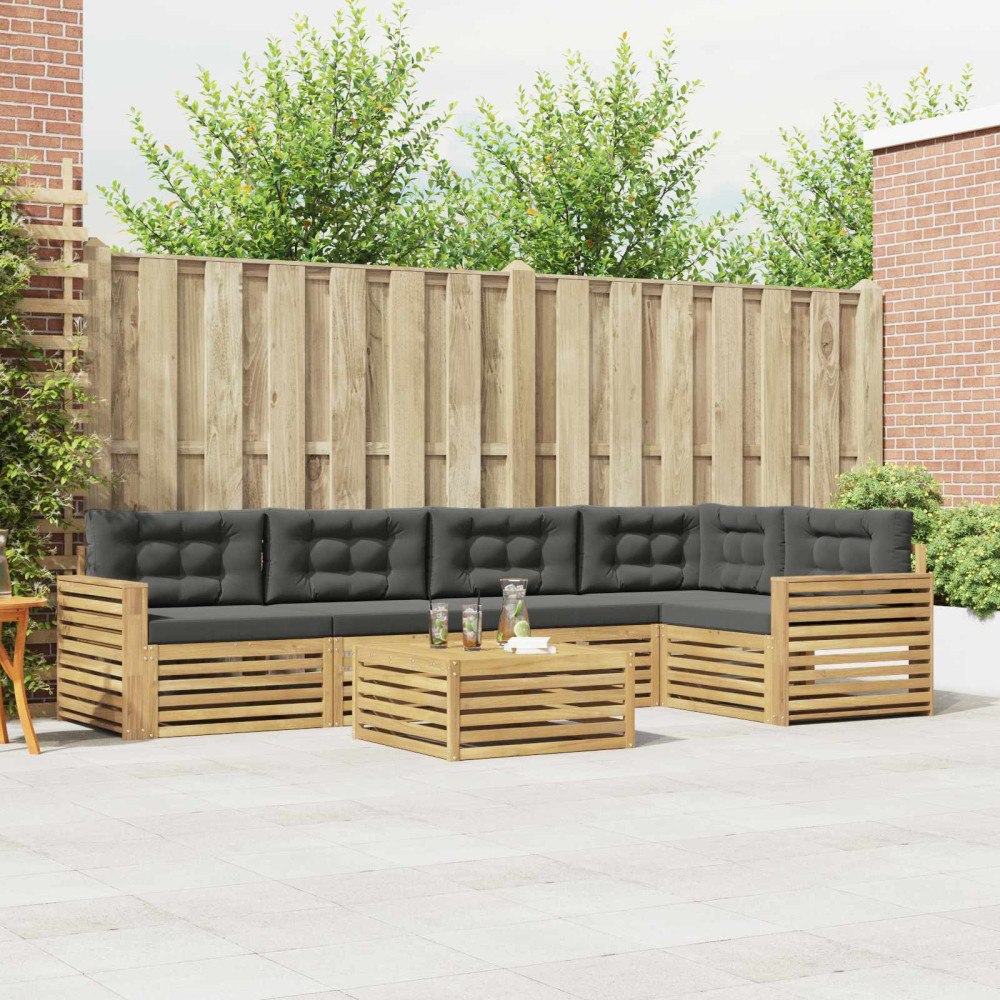 vidaXL Utomhussoffset 6 pcs Vit och antracit 79 x 79 x 37 cm Polyester