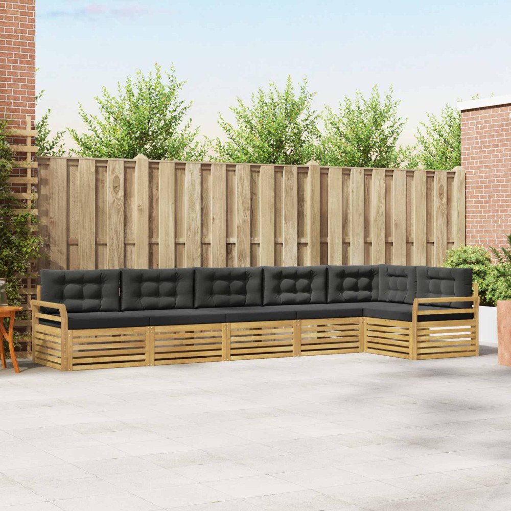 vidaXL Utomhussoffset 6 pcs Vit och antracit 408 x 170,5 x 73 cm
