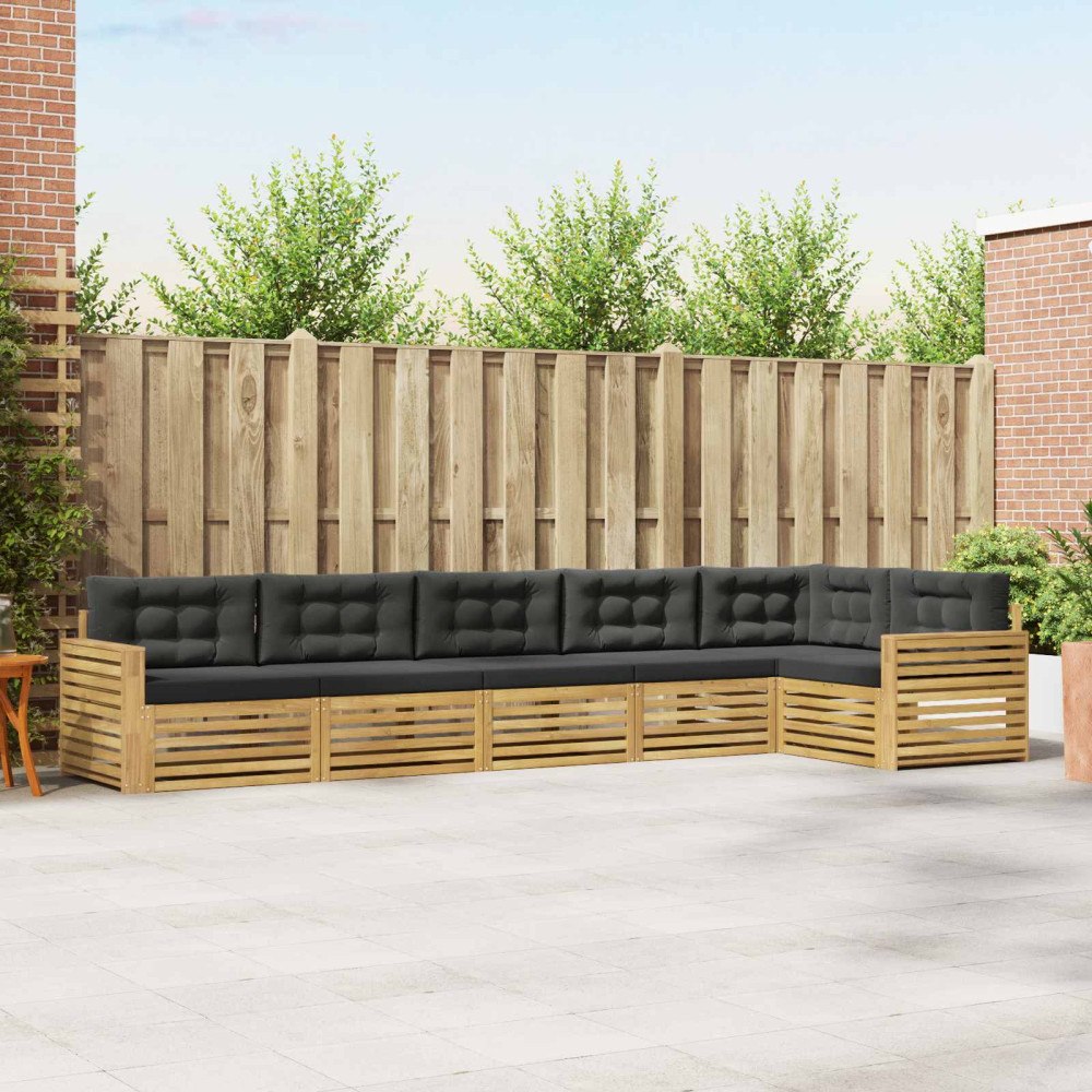 vidaXL Utomhussoffset 6 pcs Vit och antracit 410 x 172,5 x 73 cm