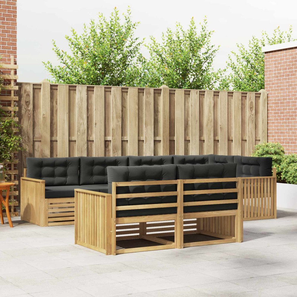 vidaXL Utomhussoffset 7 pcs Vit och antracit 327 x 168,5 x 73 cm