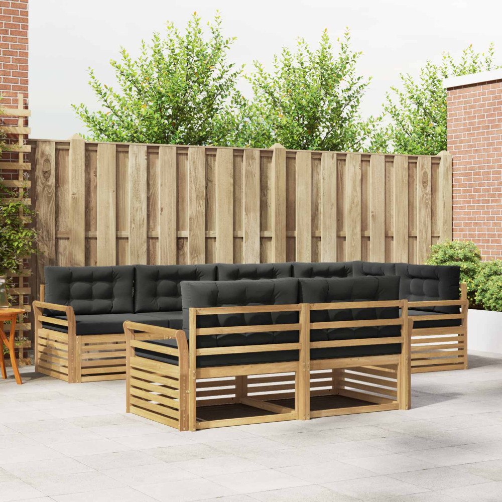 vidaXL Utomhussoffset 7 pcs Vit och antracit 329 x 170,5 x 73 cm