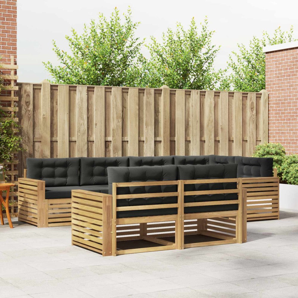 vidaXL Utomhussoffset 7 pcs Vit och antracit 331 x 172,5 x 73 cm