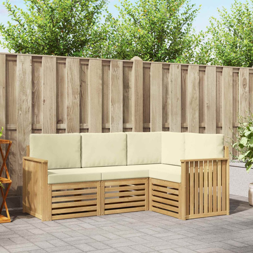 vidaXL Soffgrupper 4 pcs Vit och grädde 187,5 x 128,5 x 73 cm