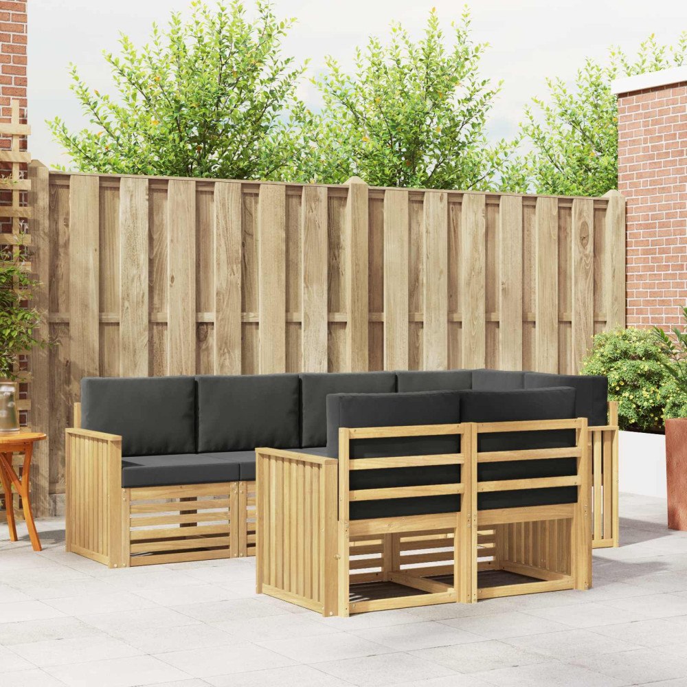 vidaXL Utomhussoffset 7 pcs Vit och antracit 247 x 128,5 x 73 cm