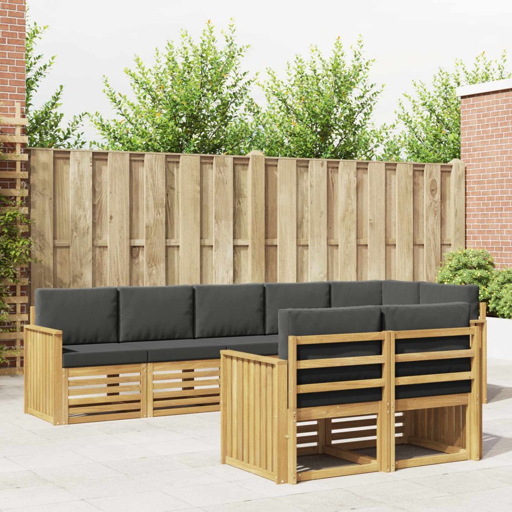 vidaXL Utomhussoffset 8 pcs Vit och antracit 306 x 128,5 x 73 cm