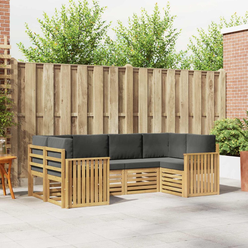 vidaXL Utomhussoffset 6 pcs Vit och antracit 245 x 128,5 x 73 cm