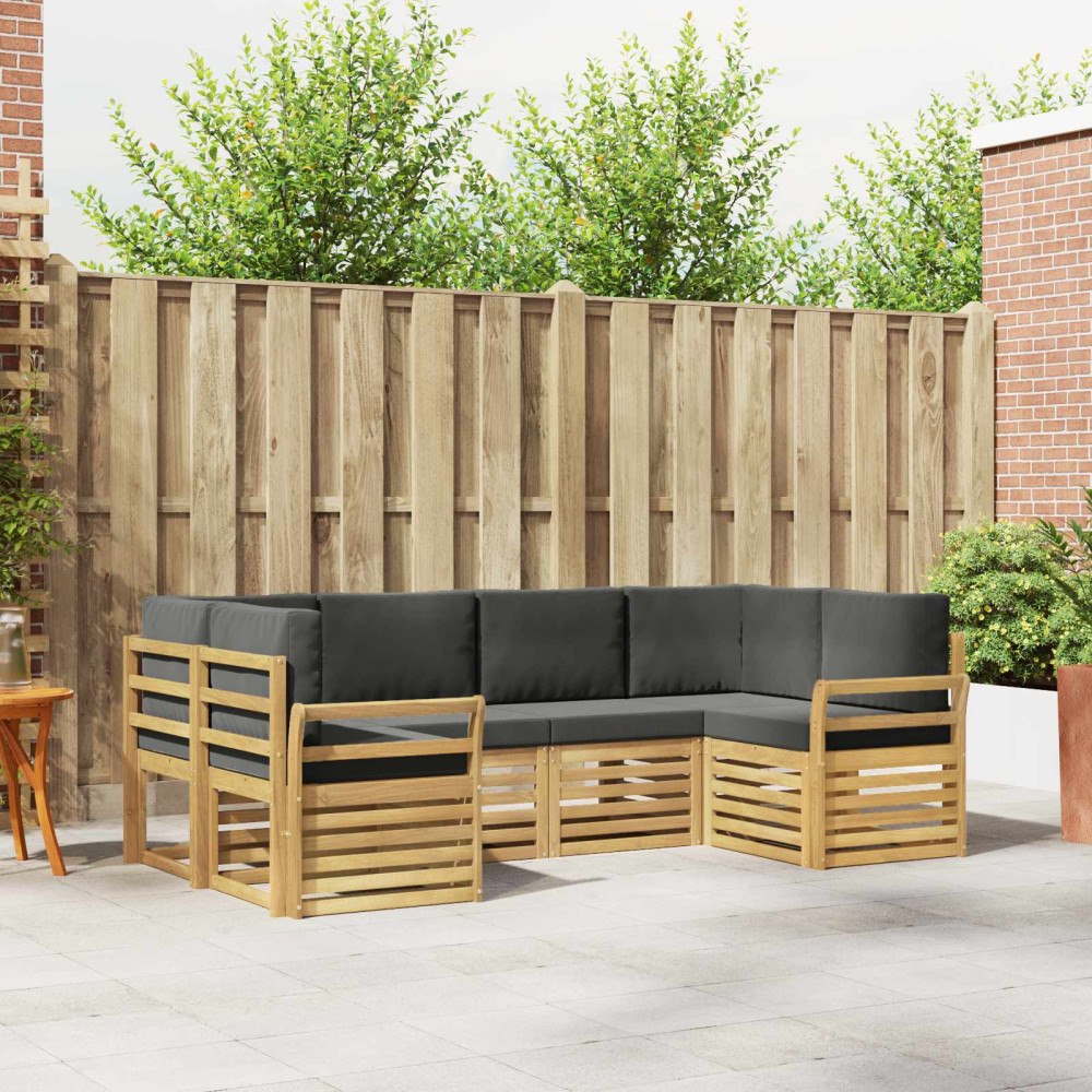 vidaXL Utomhussoffset 6 pcs Vit och antracit 245 x 130,5 x 73 cm