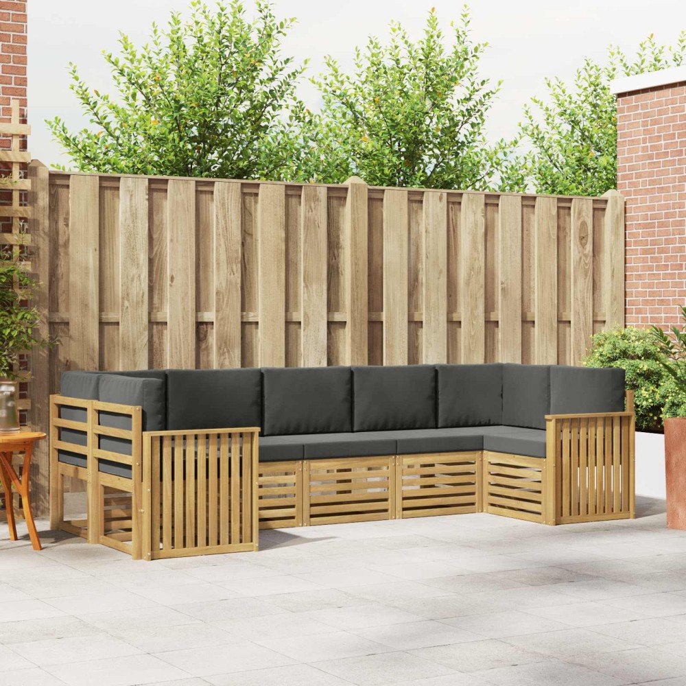 vidaXL Utomhussoffset 7 pcs Vit och antracit 304 x 128,5 x 73 cm
