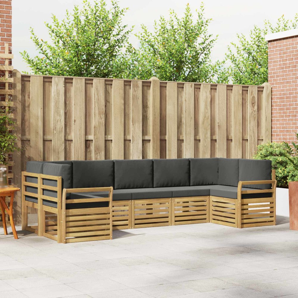 vidaXL Utomhussoffset 7 pcs Vit och antracit 304 x 130,5 x 73 cm