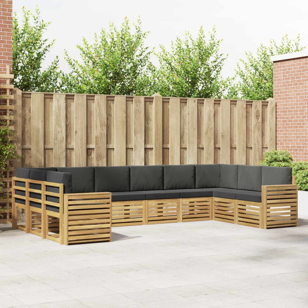 vidaXL Utomhussoffset 10 pcs Vit och antracit 363 x 191,5 x 73 cm