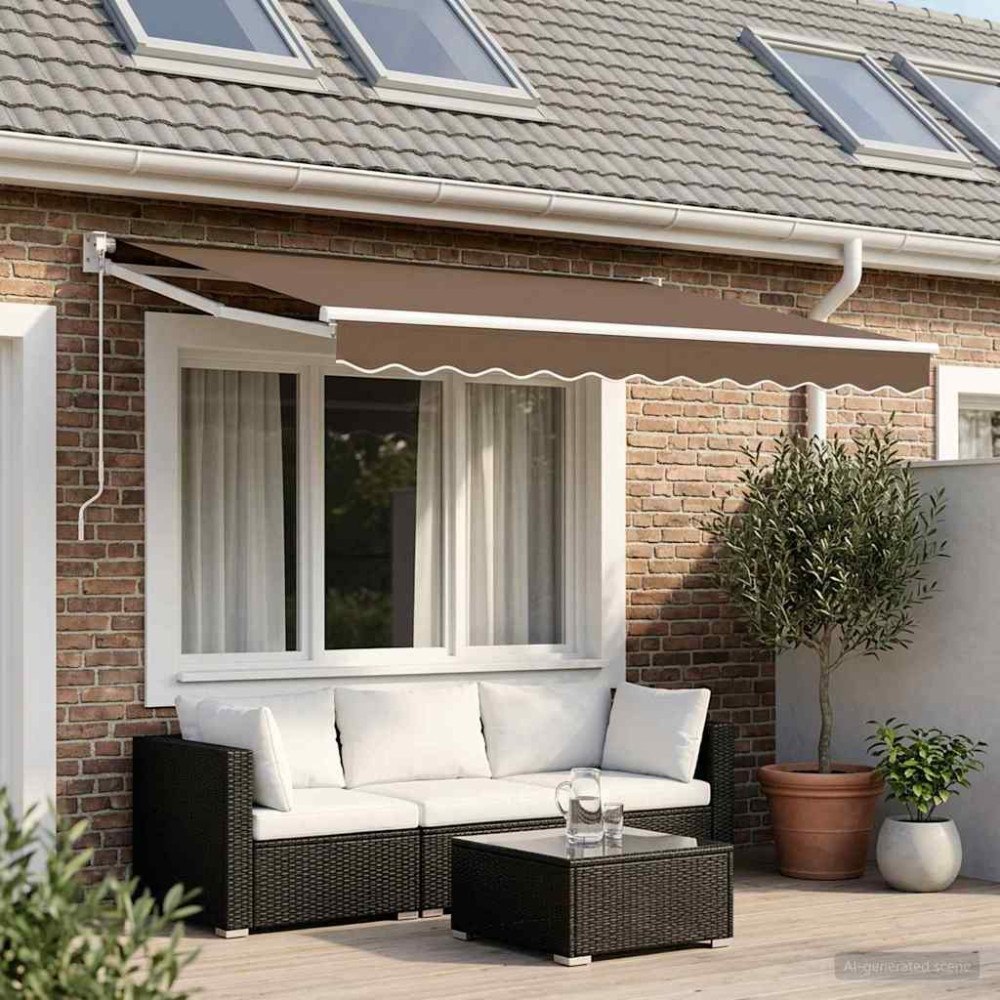 vidaXL Utdragbar markis Taupe 3 x 2 m 100% Polyester och Aluminium