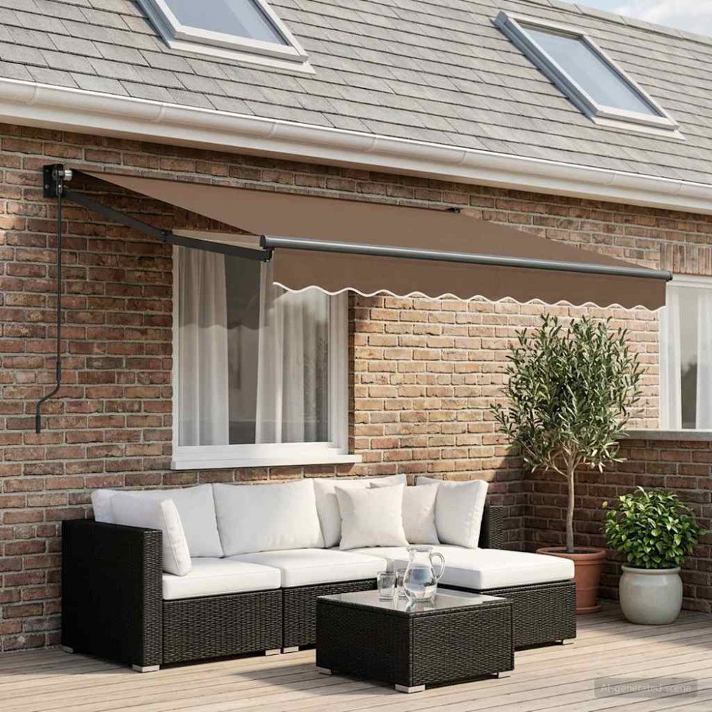 vidaXL Utdragbar markis Taupe 3 x 2 m 100% Polyester och Aluminium