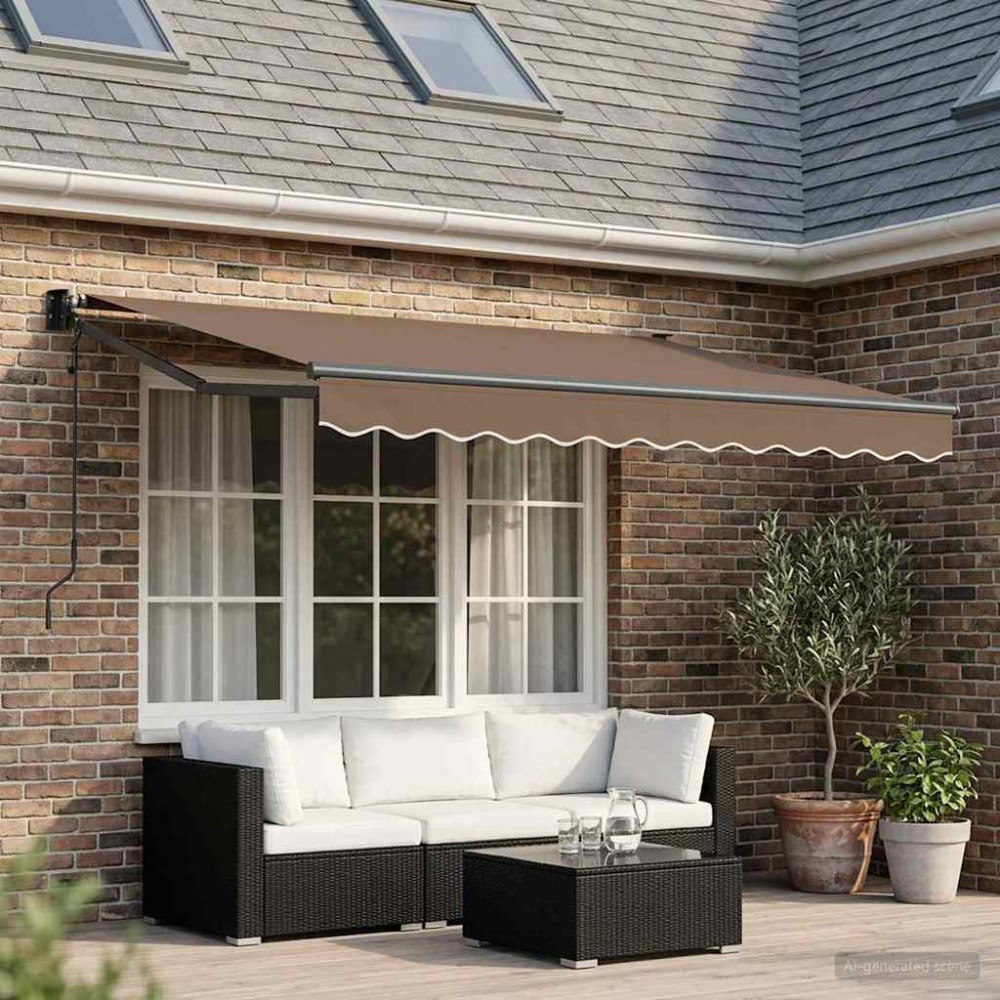 vidaXL Markis Taupe 3 x 2 m Polyester och metall