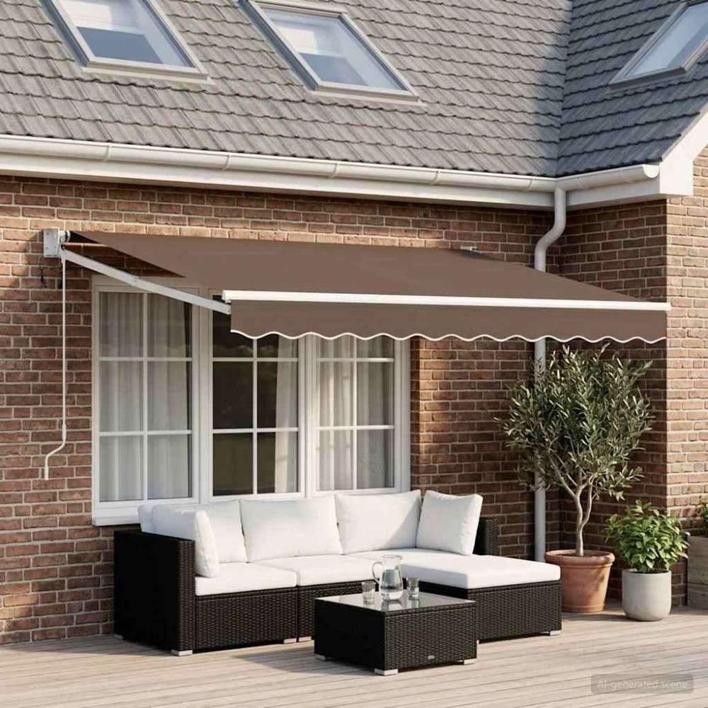 vidaXL Elektrisk Retraktabel Markis Taupe 100% Polyester och Aluminium