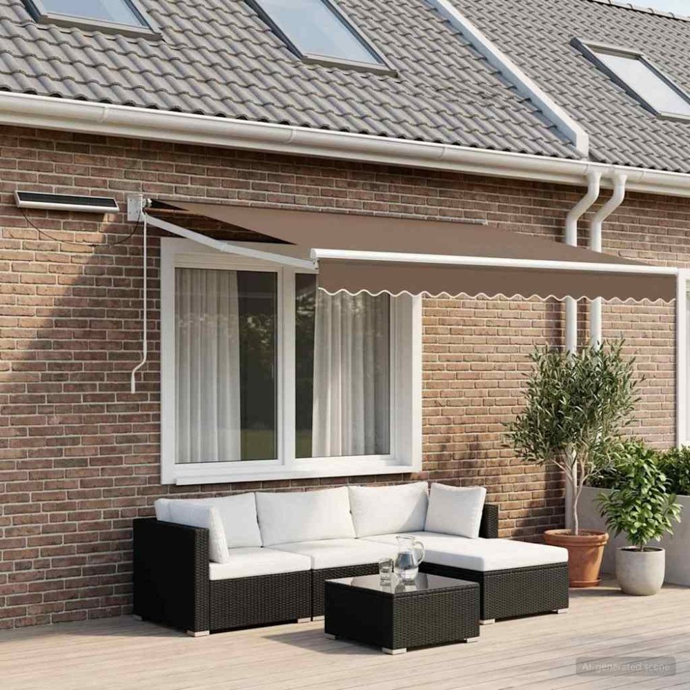 vidaXL Elektrisk Retraktabel Markis Taupe 100% Polyester och Aluminium
