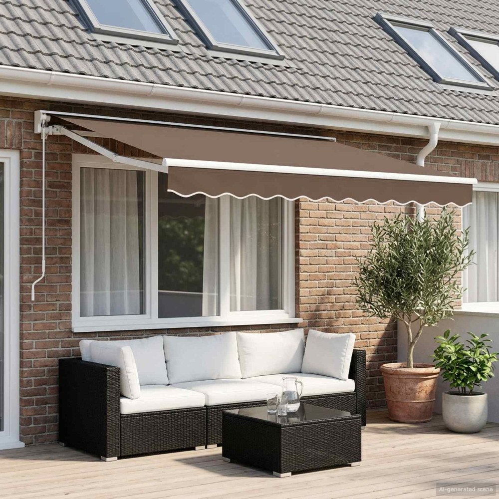 vidaXL Utdragbar markis Taupe 3 x 2 m Polyester och aluminium