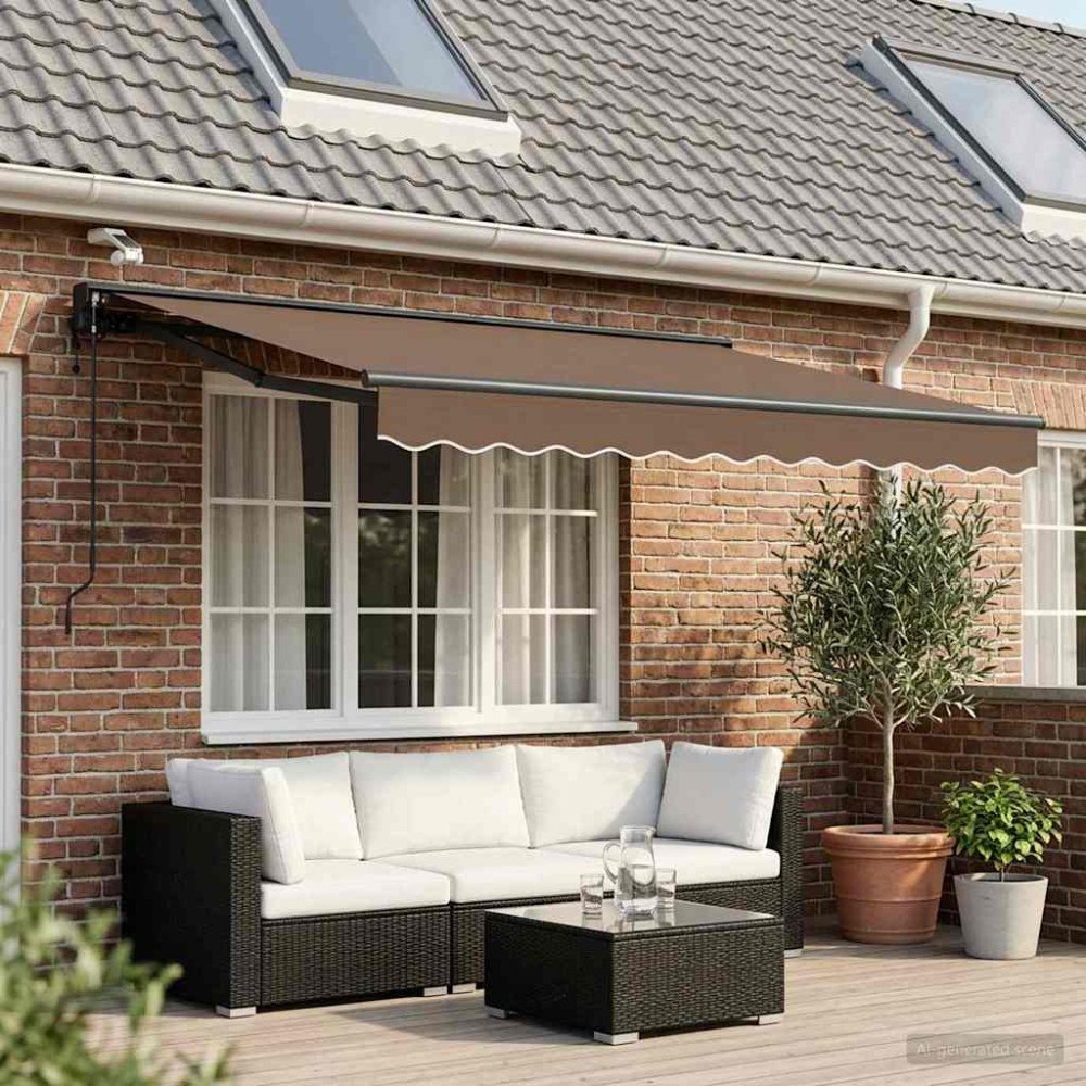 vidaXL Elektrisk Retraktabel Markis Taupe 3 x 2 m