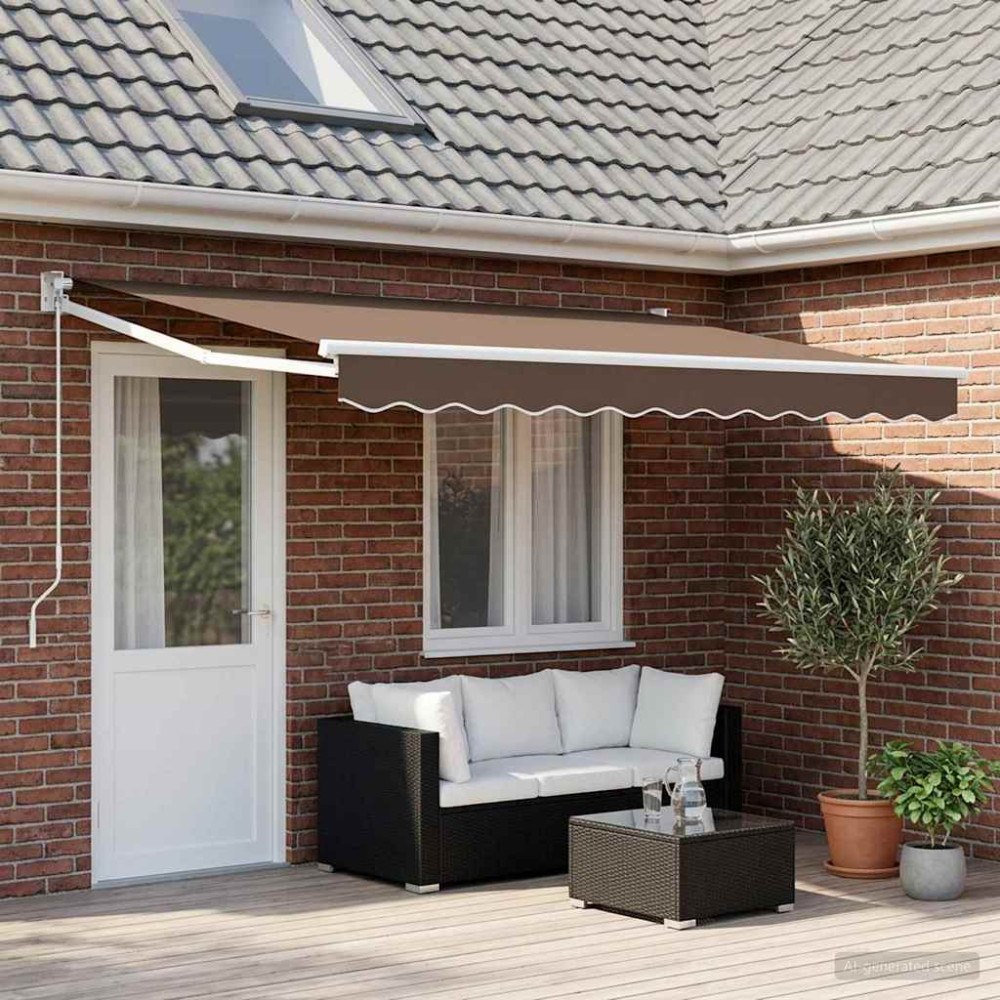 vidaXL Utdragbar markis Taupe 4 x 2 m 100% Polyester och Aluminium