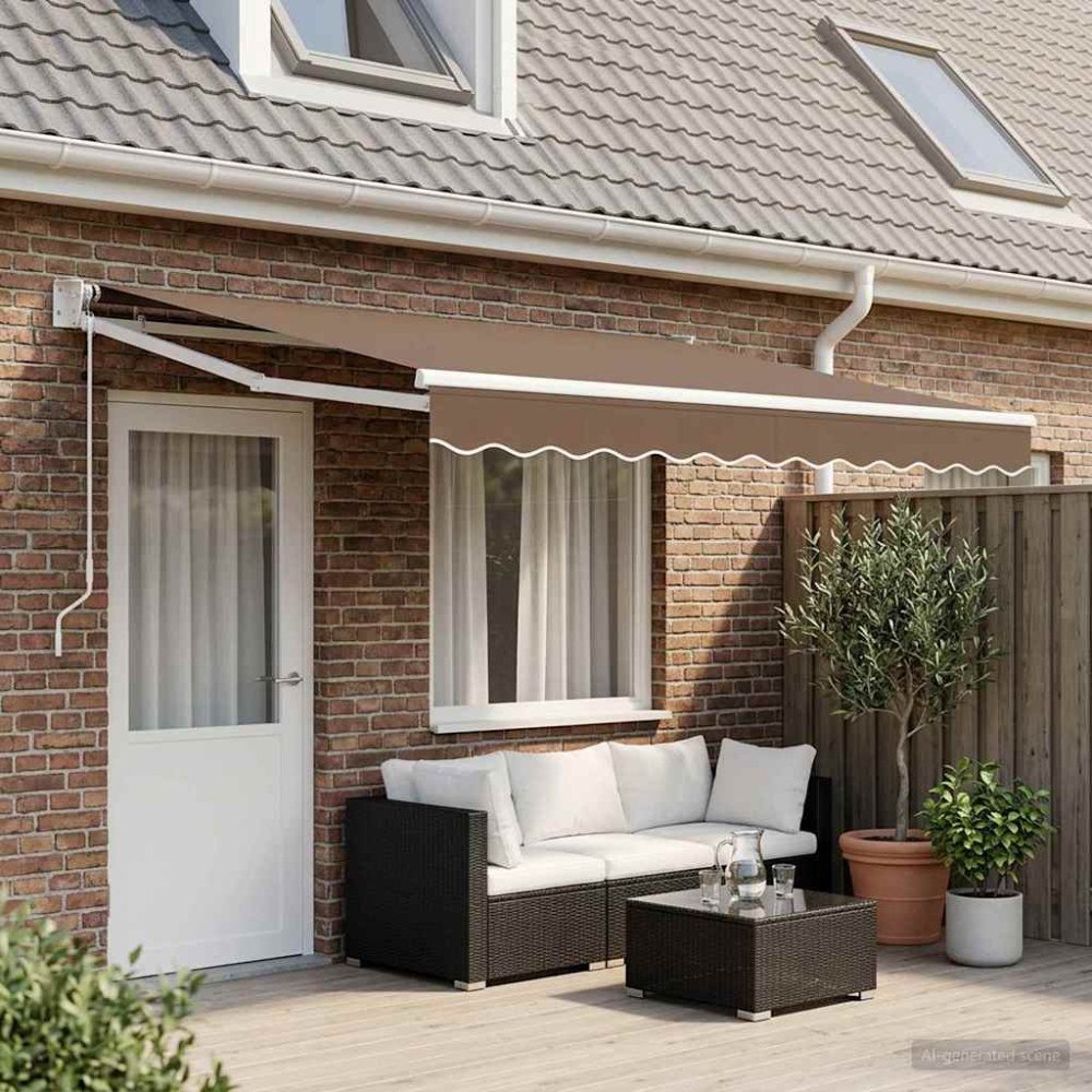 vidaXL Markis Taupe 4 x 2 m Polyester och metall