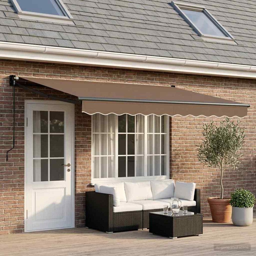 vidaXL Utdragbar markis Taupe 4 x 2 m 100% Polyester och Aluminium