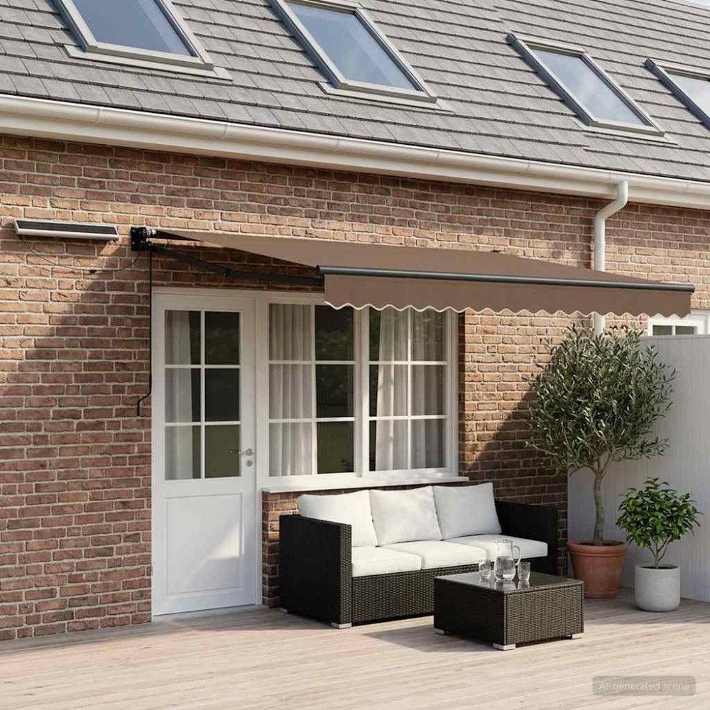 vidaXL Elektrisk Retraktabel Markis Taupe 100% Polyester och Aluminium