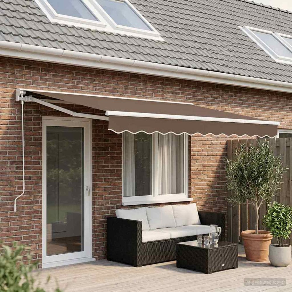 vidaXL Utdragbar markis Taupe 4 x 2 m Polyester och aluminium