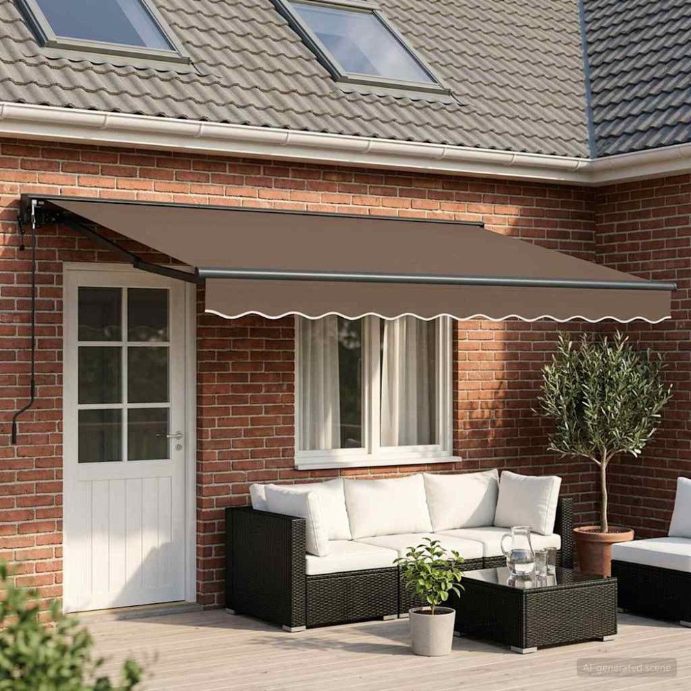 vidaXL Elektrisk Retraktabel Markis Taupe 4 x 2 m