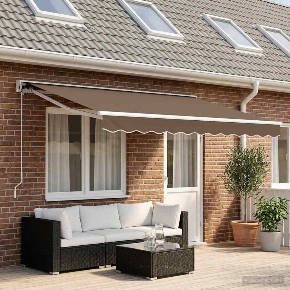 vidaXL Elektrisk Retraktabel Markis Taupe 4,5 × 3,5 m