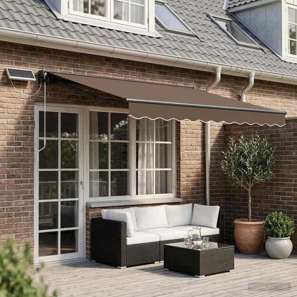 vidaXL Elektrisk Retraktabel Markis Taupe 4,5 × 3,5 m