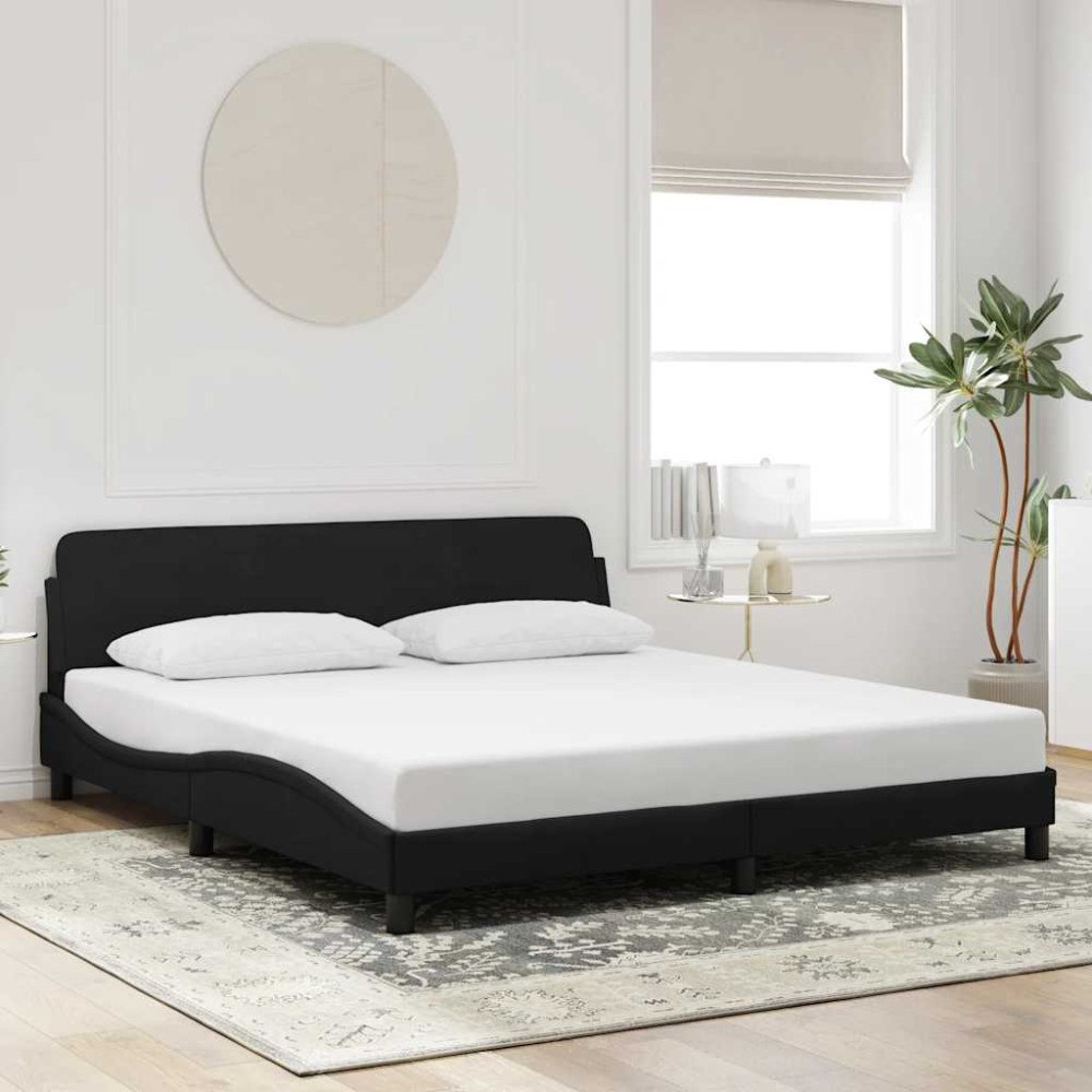 vidaXL Bed Frame "Dover" Black 183x213 cm Faux Leather