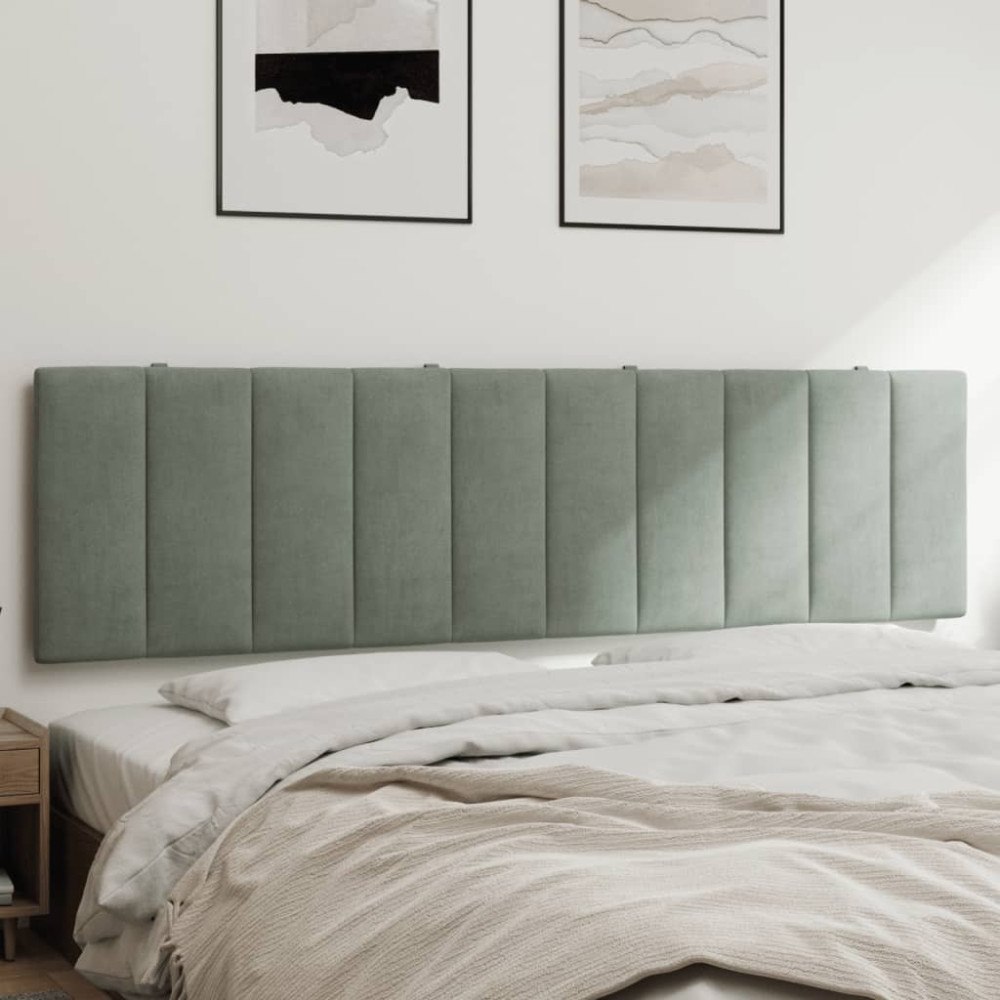 vidaXL Headboard Cushion "Hanko" Light Grey 183 cm Velvet