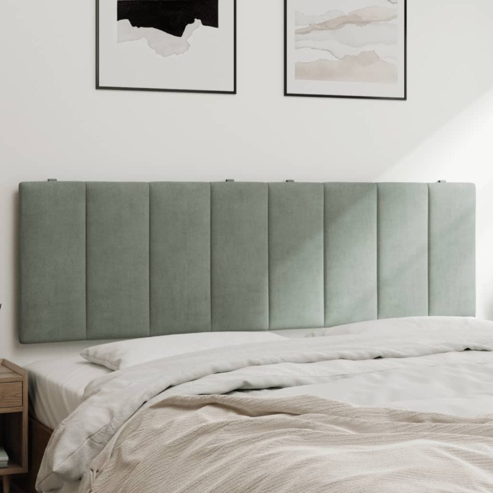 vidaXL Headboard Cushion "Hanko" Light Grey 152 cm Velvet