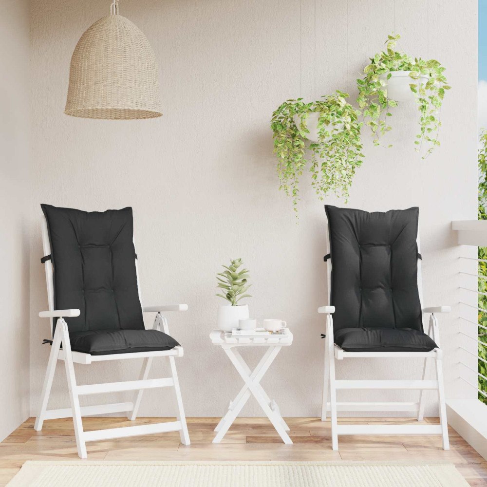 vidaXL Set med Hög Rygghörn Kuddar 2 pcs Melange svart 120 x 50 x 7 cm