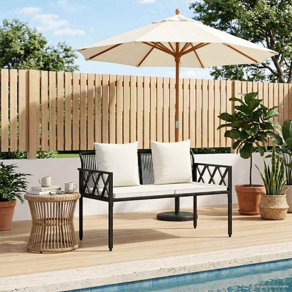 vidaXL Utomhusbänkar 2 -Seater 116 x 56 x 75 cm konstrotting