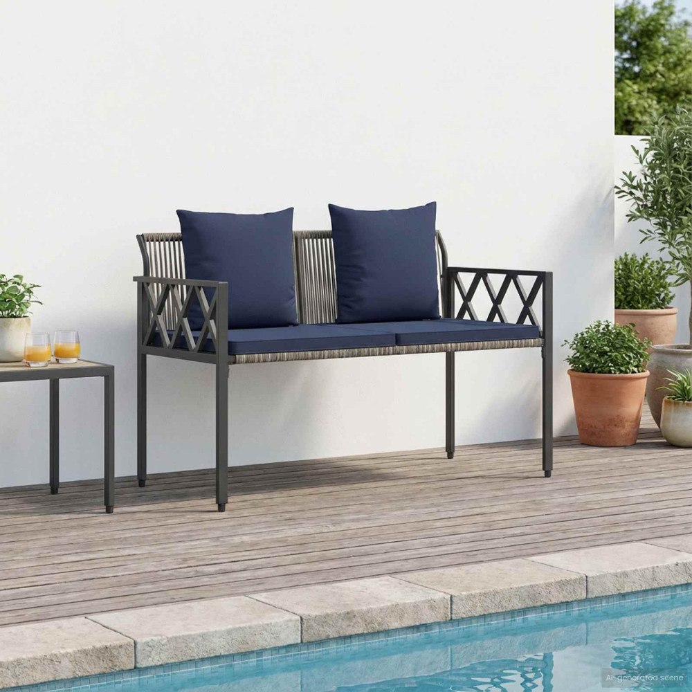 vidaXL Utomhusbänkar 2 -Seater 116 x 56 x 75 cm konstrotting