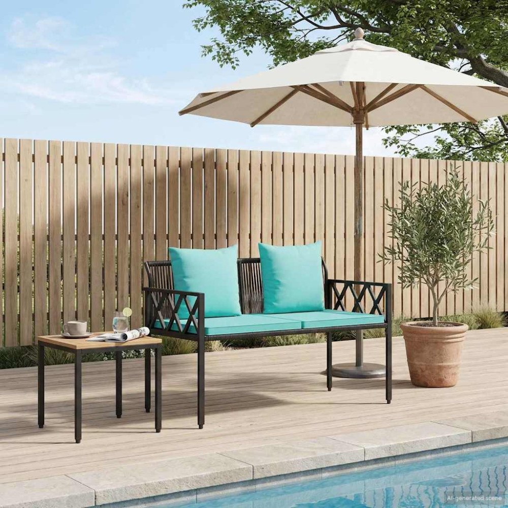 vidaXL Utomhusbänkar 2 -Seater 116 x 56 x 75 cm konstrotting