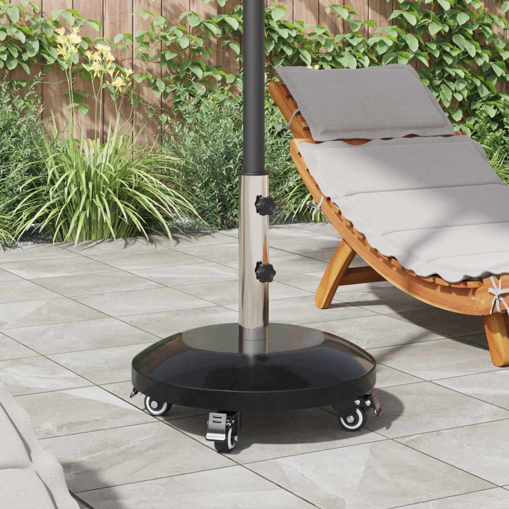 vidaXL Granite Parasol Base med hjul för 40-50 mm stång 29 kg Svart